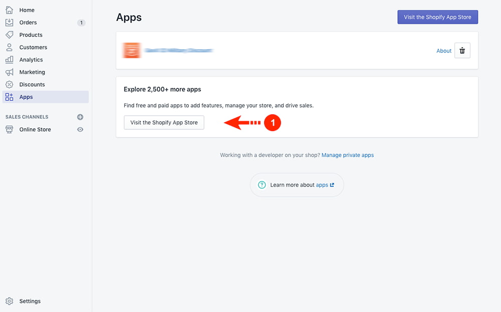访问 Shopify 应用商店