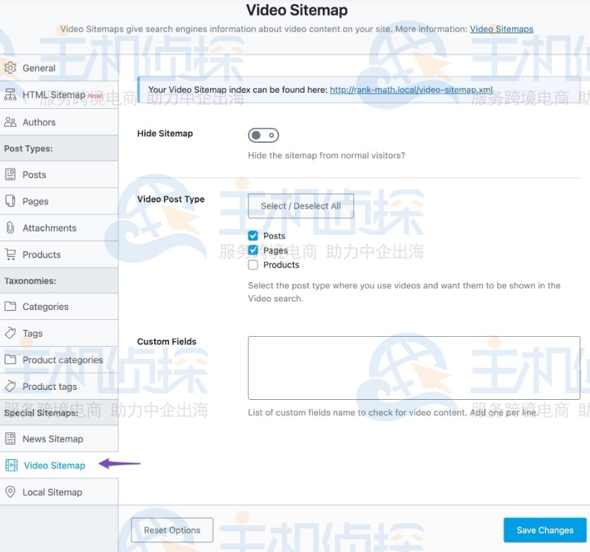 Video Sitemap设置