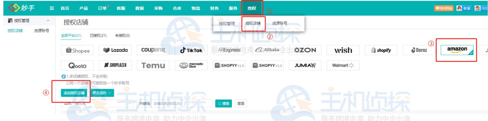 添加授权店铺