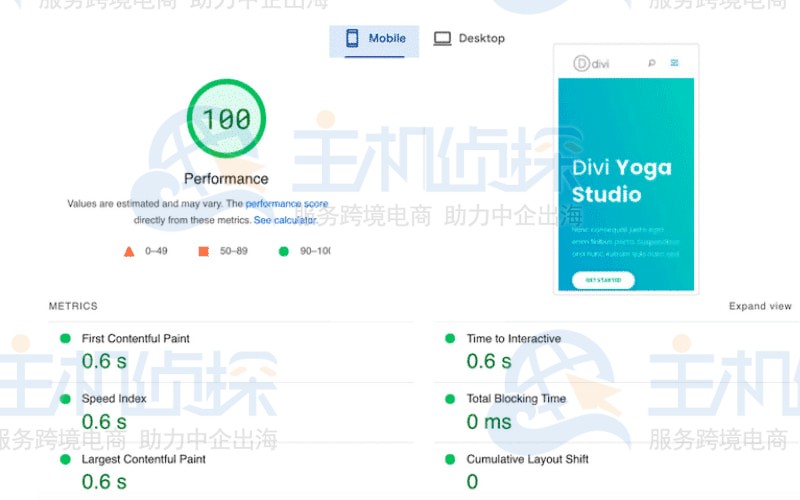 Divi主题速度测试