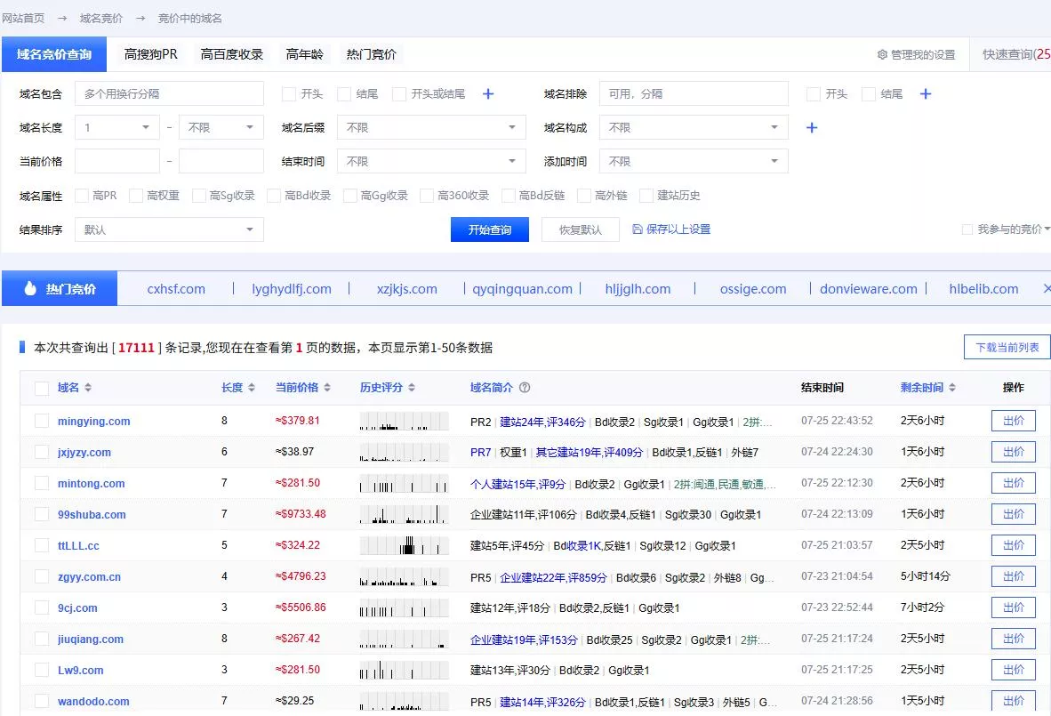 Gname域名竞价服务