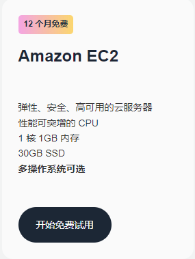亚马逊云科技免费云服务器