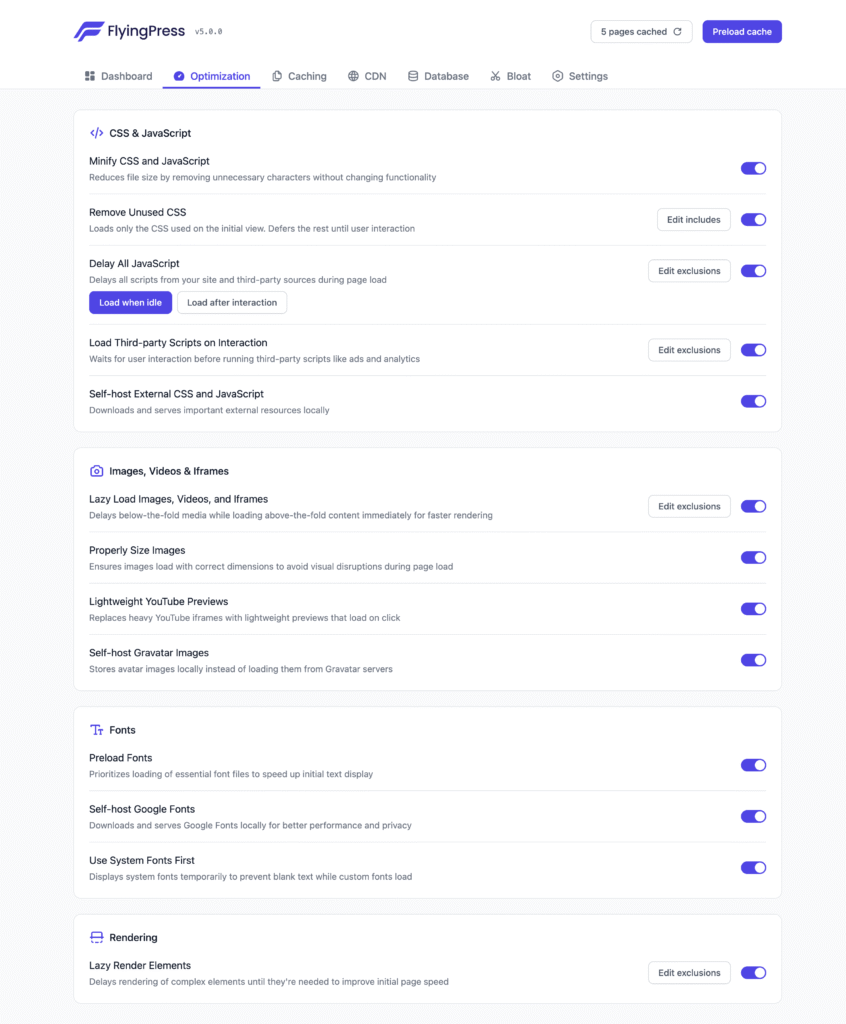 FlyingPress基于云的优化