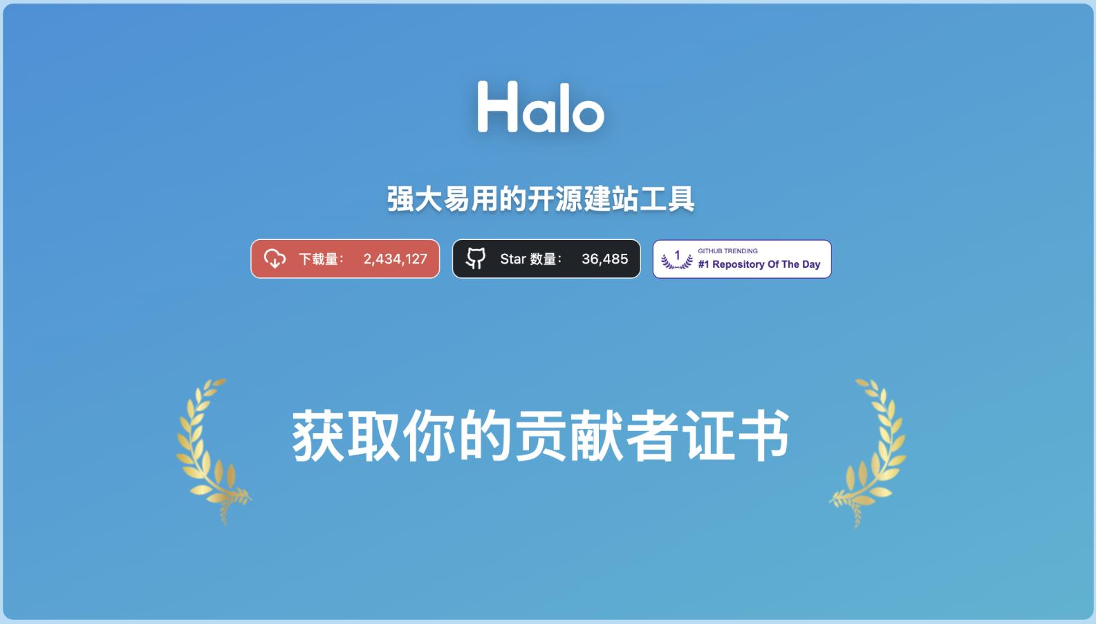认领Halo社区贡献者证书