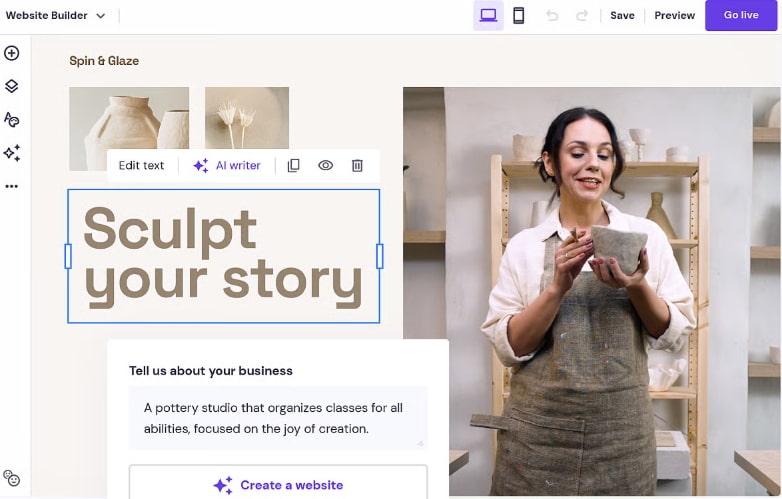 Hostinger人工智能网站建设