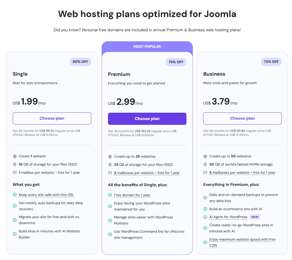 Joomla托管服务提供商