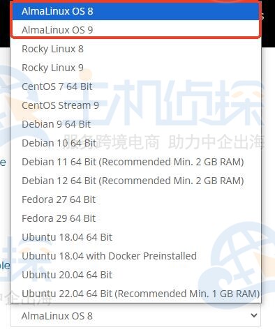 安装带有AlmaLinux OS系统的RackNerd VPS
