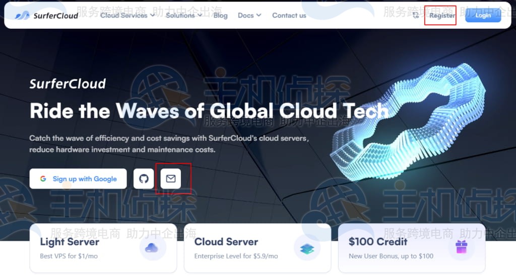 访问SurferCloud网站