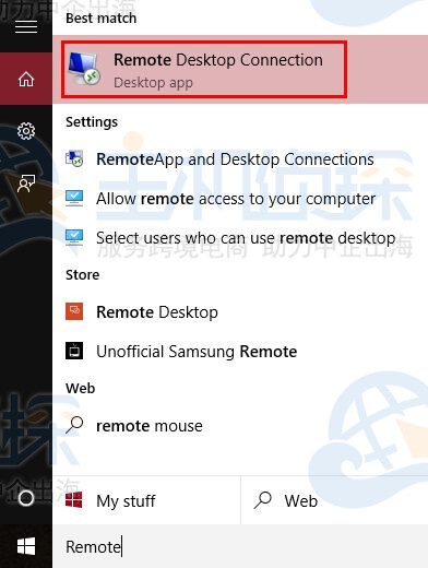 找到 RDP 打开远程桌面连接