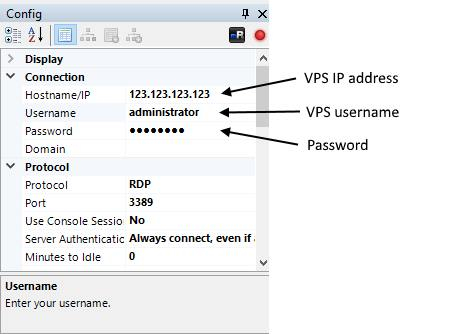 左下角输入VPS的详细信息
