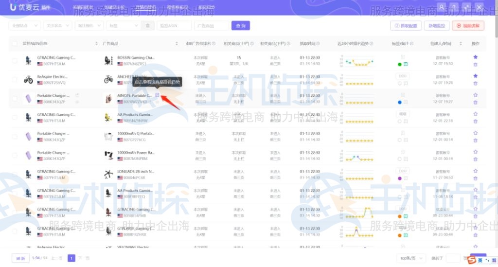 优麦云插件详情页排名监控功能