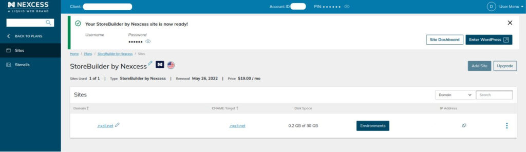 网站的域名界面