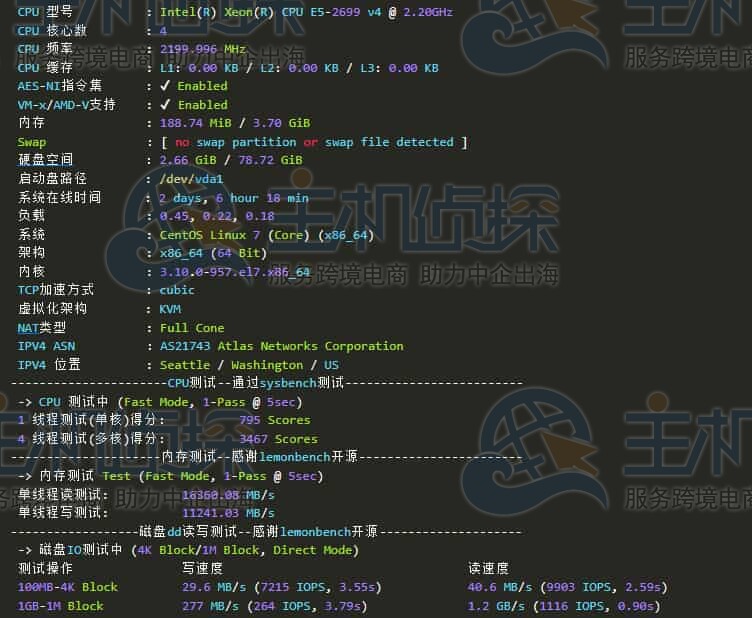CPU和硬盘I/O测试
