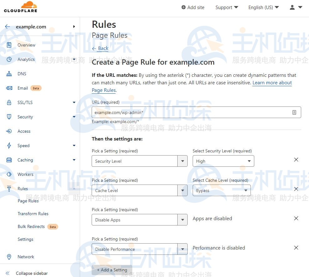 WordPress页面规则配置
