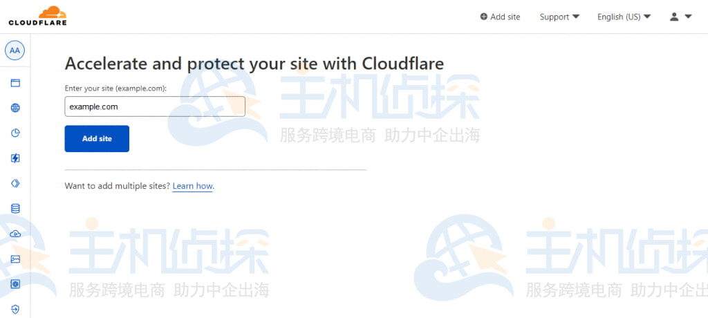 在Cloudflare添加域名