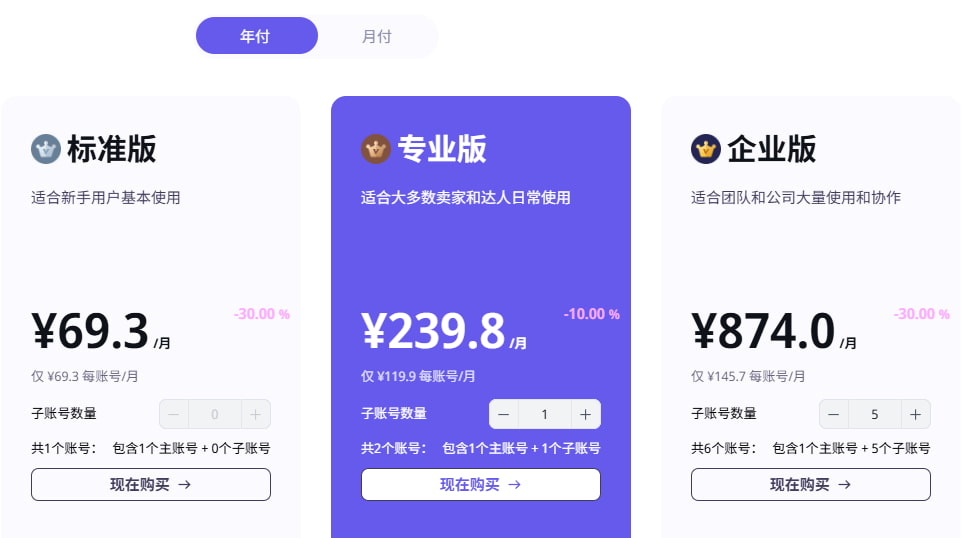 EchoTik年付付费方案价格