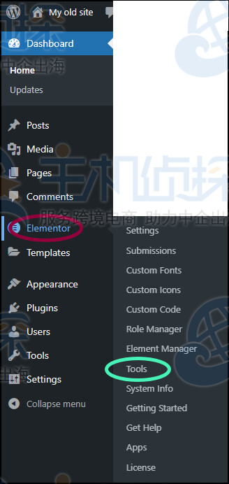 转到WordPress后台