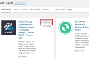 搜索Imagify然后点击安装