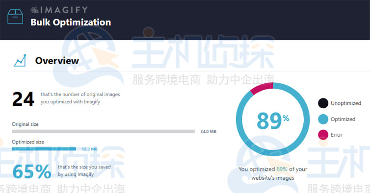 查看Imagify节省的总体文件大小