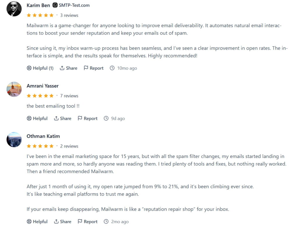 Mailwarm用户使用反馈