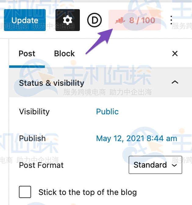 单击Rank Math图标