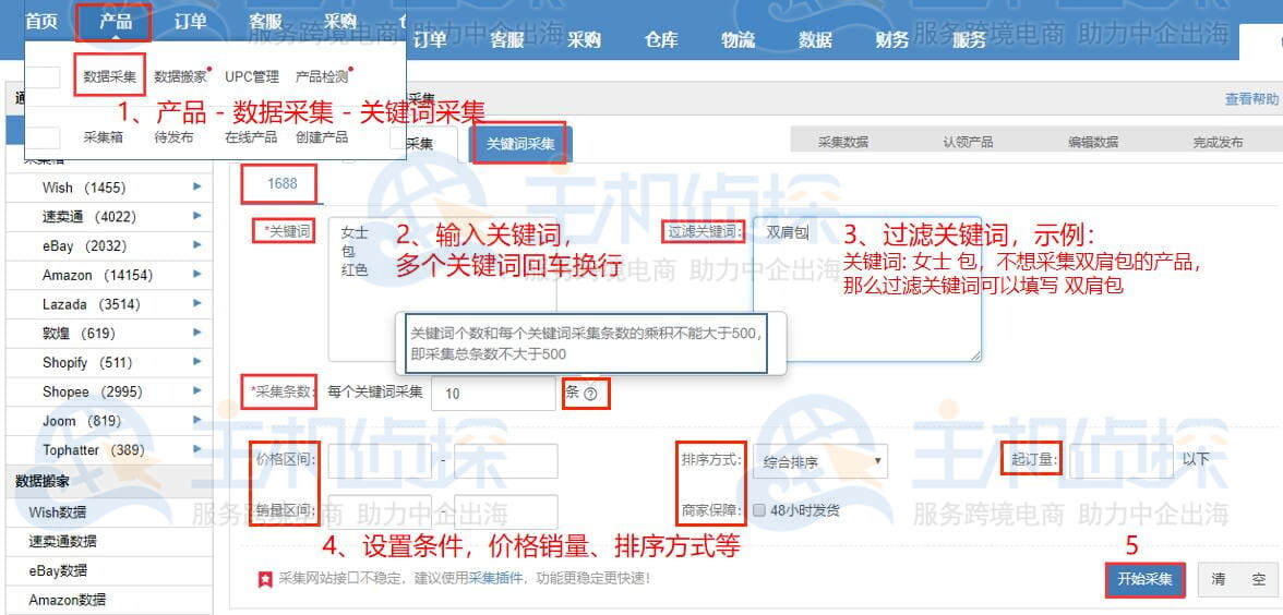 店小秘ERP关键词采集