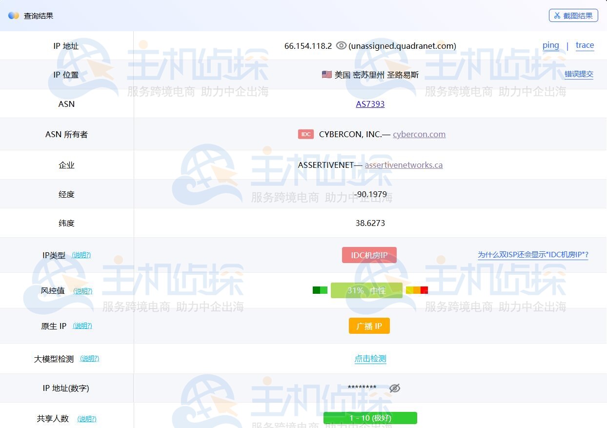 本次测试IPv4为广播IP