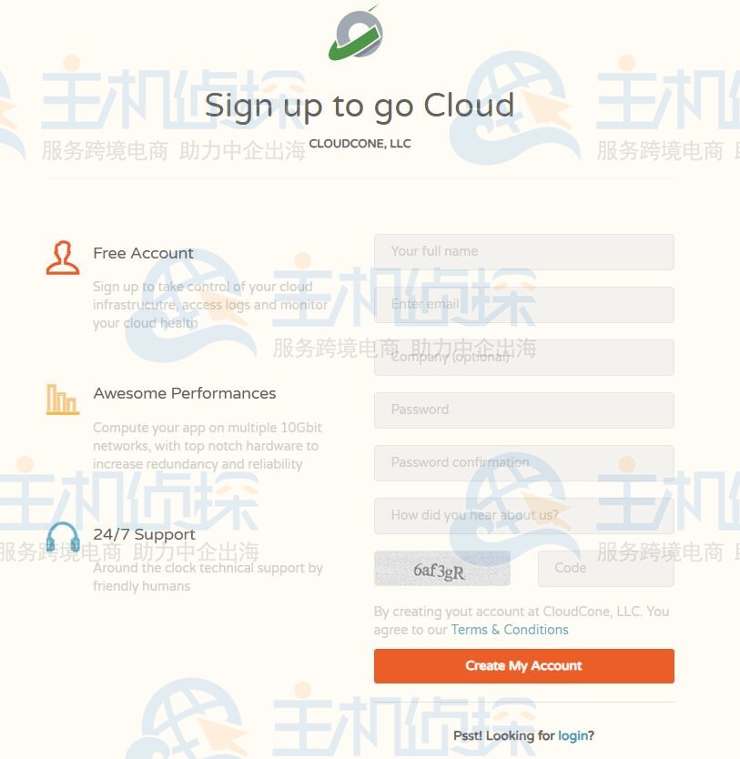 注册CloudCone流程