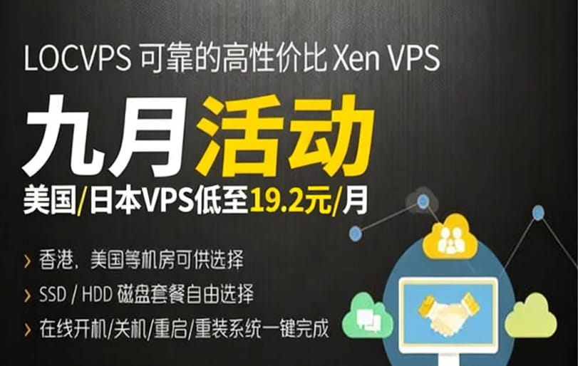 LOCVPS美国/日本VPS低至19.2元/月