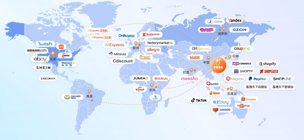 芒果店长ERP对接全球主流跨境平台