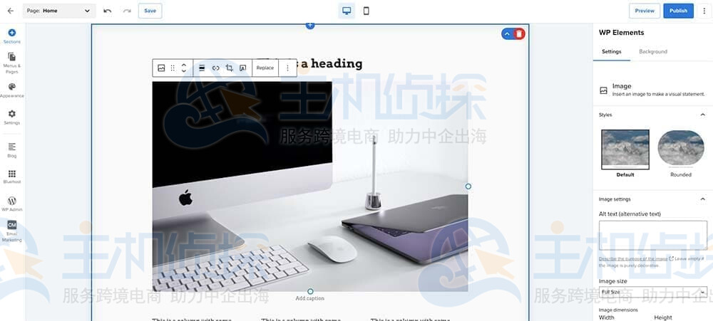 BlueHost网站构建器
