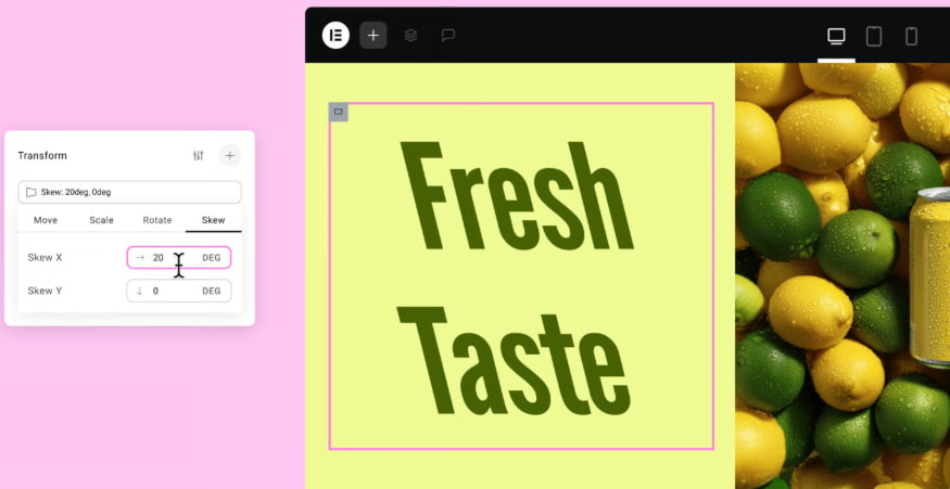 Elementor变换控件