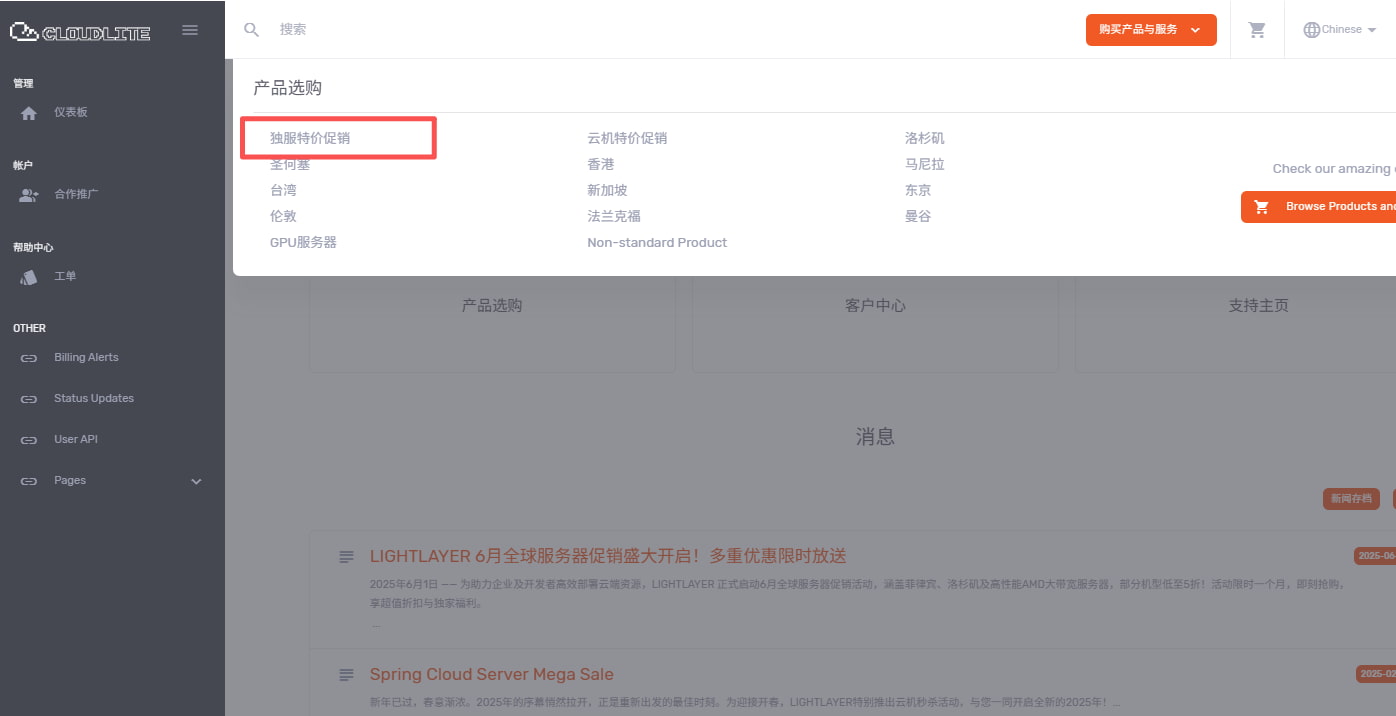 Lightlayer特价促销海外服务器