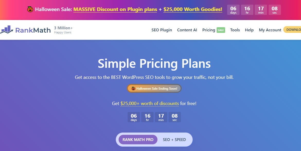 Rank Math SEO插件万圣节促销