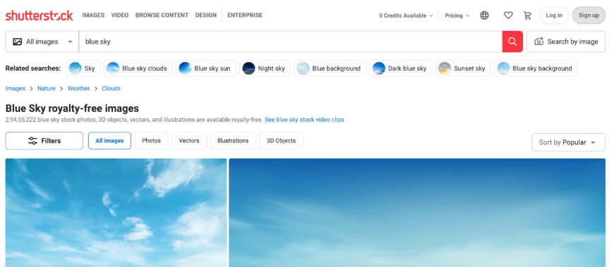 Shutterstock图片搜索