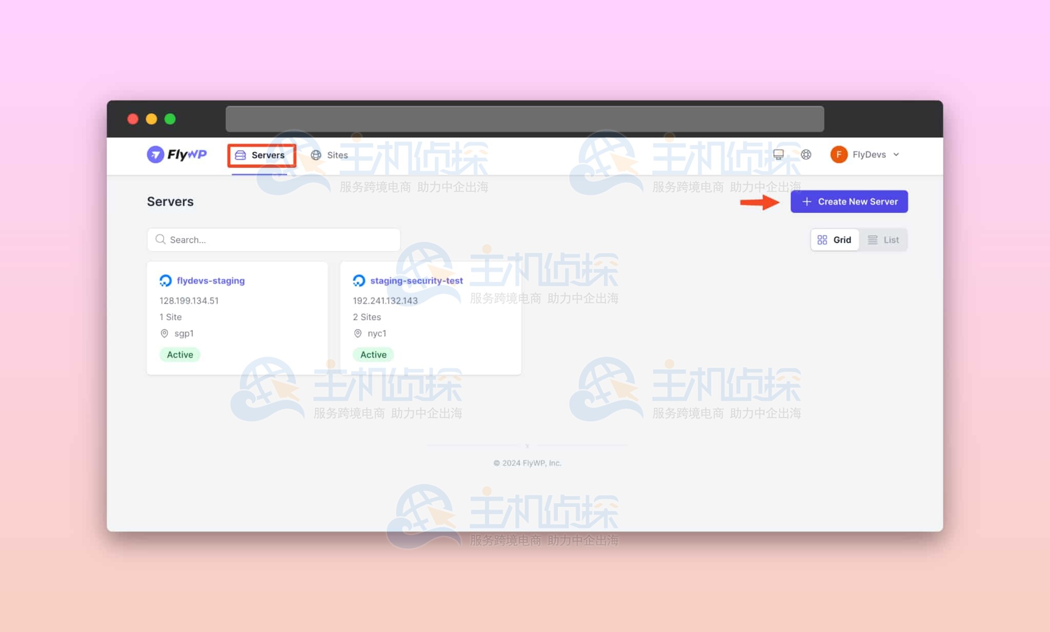将Vultr与FlyWP集成