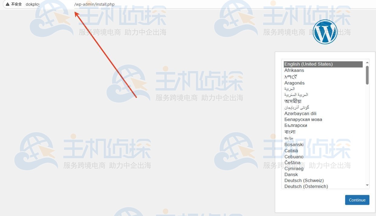 访问并安装WordPress