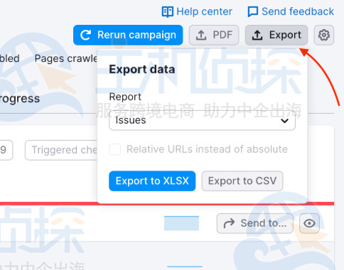 将有问题的页面列表导出