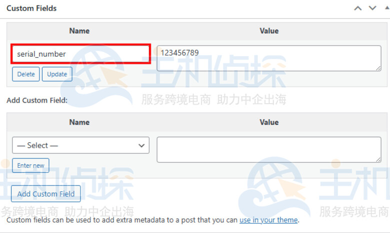 在名称输入框中输入新字段的名称