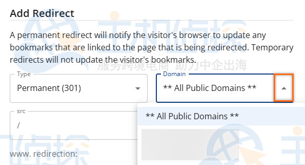 设置重定向的域名