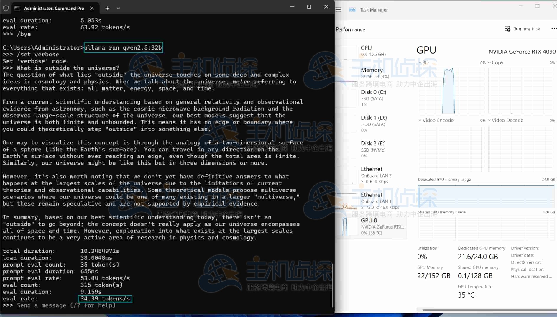 RTX4090 GPU服务器实时资源消耗数据