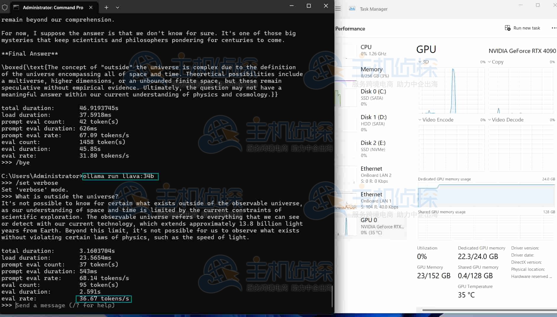 RTX4090 GPU服务器实时资源消耗数据