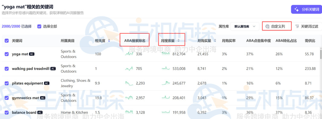 亚马逊关键词结构化报告