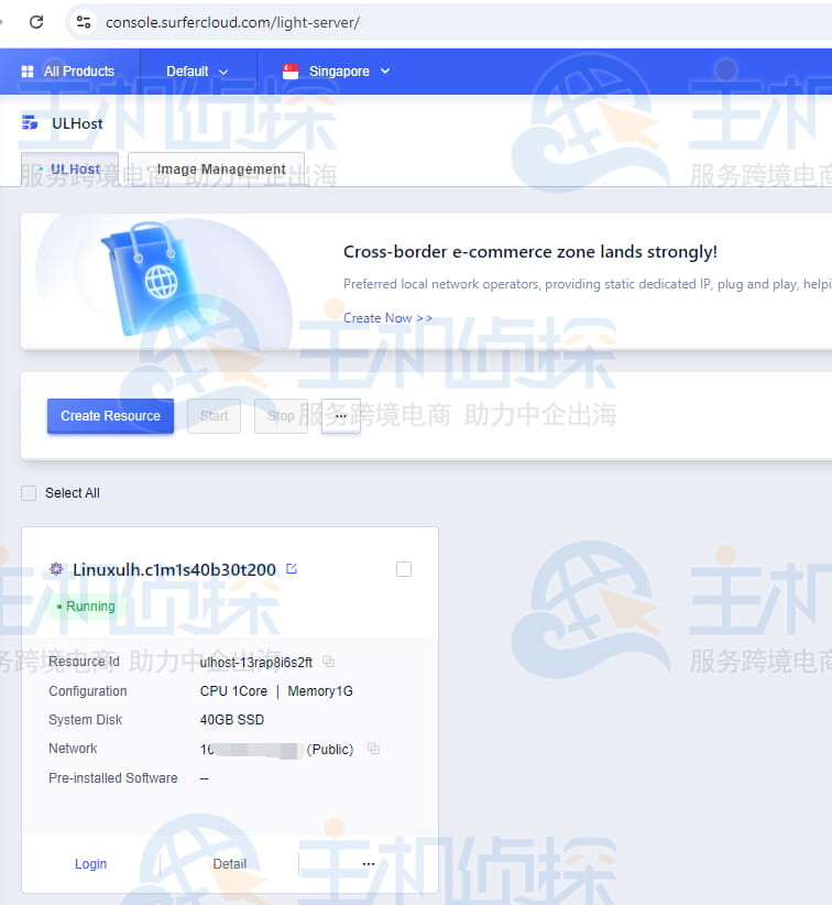 查看SurferCloud VPS