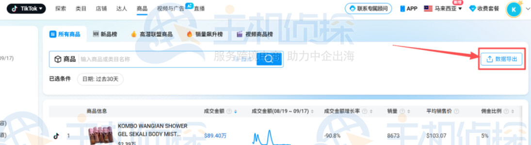 Kalodata数据导出