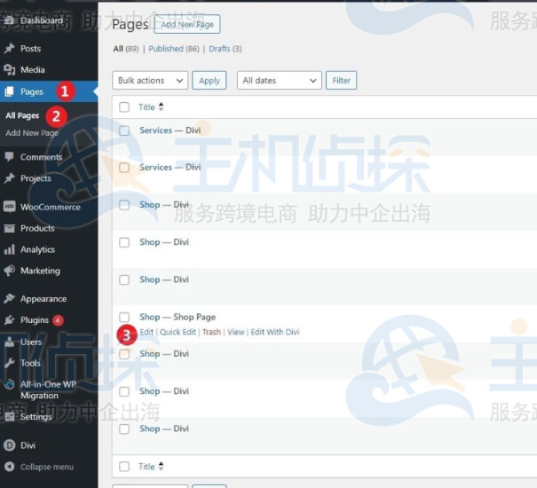 编辑WooCommerce商城页面