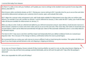 亚马逊将实施DD+7政策