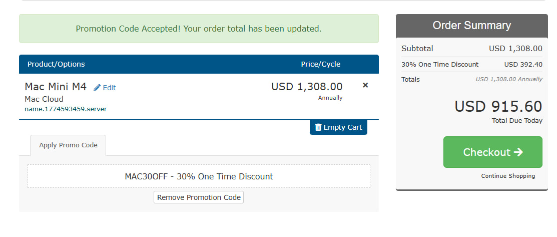 Casbay M4 Mac云服务器折扣价格