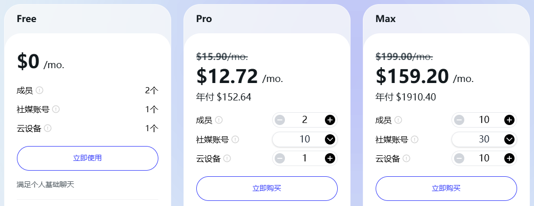 SaleSmartly套餐及定价