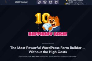 WPForms十周年庆 全场套餐4折起 专业版年付价格$159.6